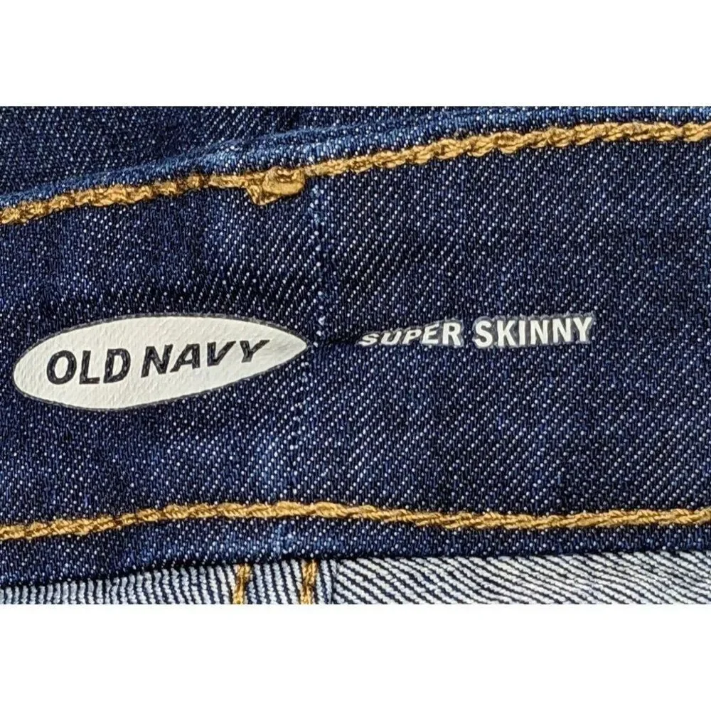 Old‎ Navy Womens Plus Size 24 Short Pockets Super Skinny Denim Blue Jeans